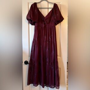 ARULA Burgundy Floral Dress
